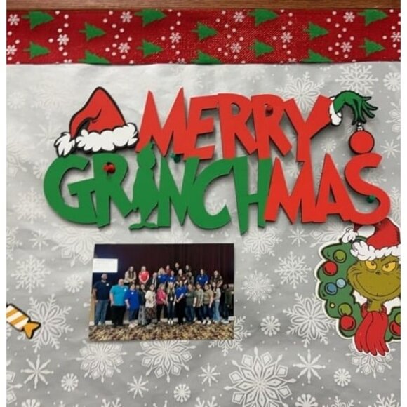 Christmas Decorations Merry Greenchmas Wooden Door Hanging Sign Merry Christmas - Picture 2 of 2